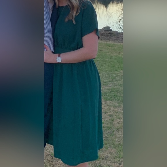 Winter green dress with tie! - Picture 4 of 4